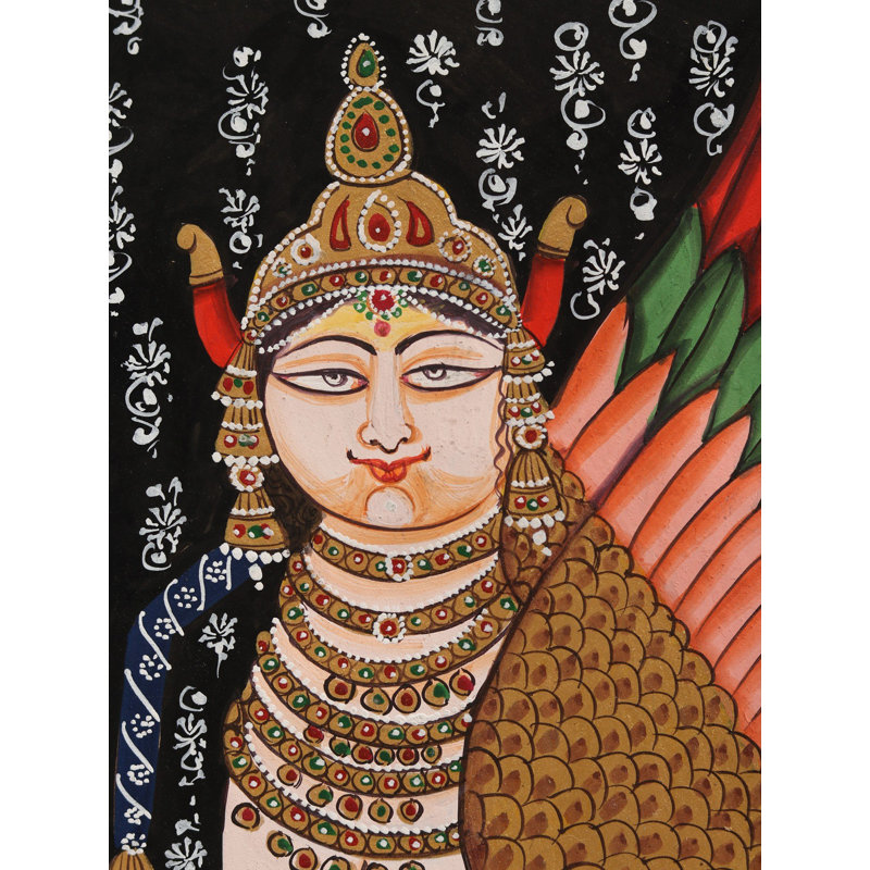 Bungalow Rose Kamadhenu Cow And Calf Painting | Watercolor Bungalow Rose Kamadhenu Cow And Calf Painting | Watercolor
